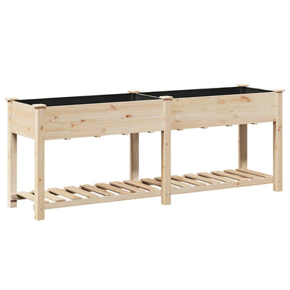 vidaXL Garden Planter Beige 203 x 53 x 76.5 cm Solid Fir Wood
