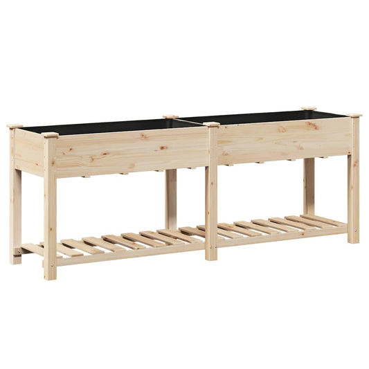 vidaXL Garden Planter Beige 203 x 53 x 76.5 cm Solid Fir Wood