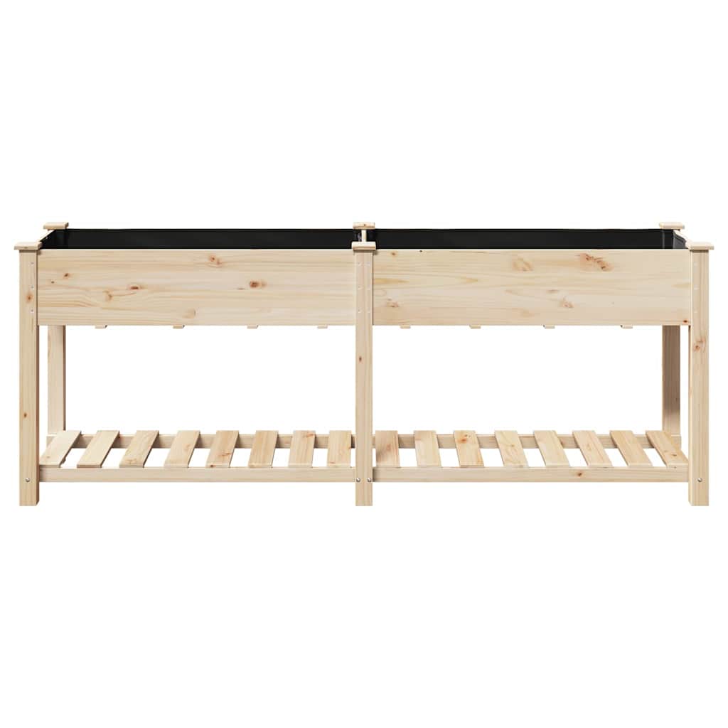 vidaXL Garden Planter Beige 203 x 53 x 76.5 cm Solid Fir Wood