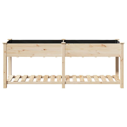 vidaXL Garden Planter Beige 203 x 53 x 76.5 cm Solid Fir Wood