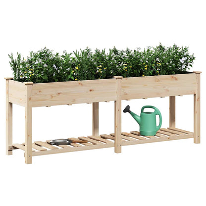 vidaXL Garden Planter Beige 203 x 53 x 76.5 cm Solid Fir Wood