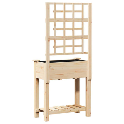 vidaXL Garden Planter with Shelf Beige 71 x 38 x 152 cm Solid Fir Wood