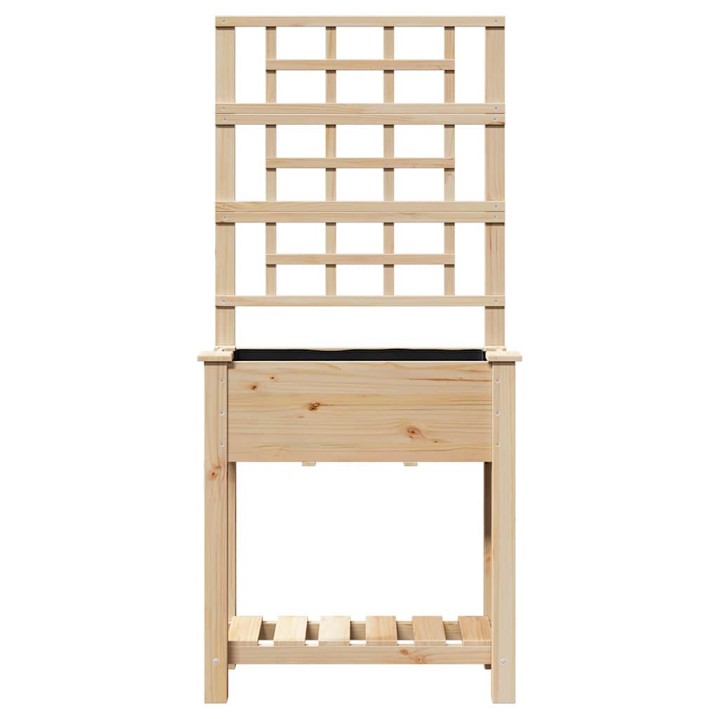 vidaXL Garden Planter with Shelf Beige 71 x 38 x 152 cm Solid Fir Wood