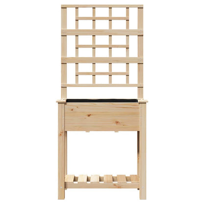 vidaXL Garden Planter with Shelf Beige 71 x 38 x 152 cm Solid Fir Wood