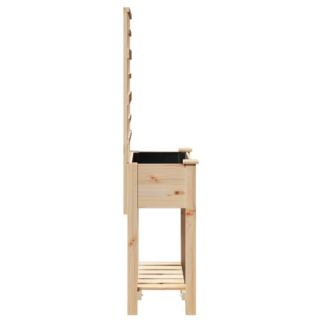 vidaXL Garden Planter with Shelf Beige 71 x 38 x 152 cm Solid Fir Wood
