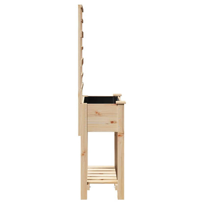 vidaXL Garden Planter with Shelf Beige 71 x 38 x 152 cm Solid Fir Wood