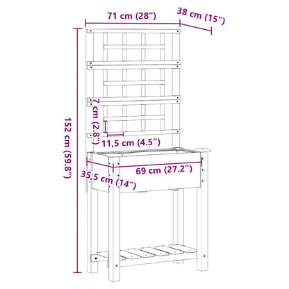 vidaXL Garden Planter with Shelf Beige 71 x 38 x 152 cm Solid Fir Wood