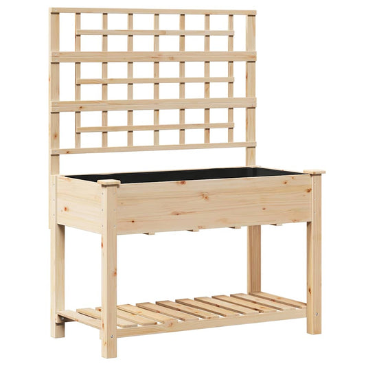 vidaXL Garden Planter Beige 115 x 60.5 x 153 cm Solid Fir Wood