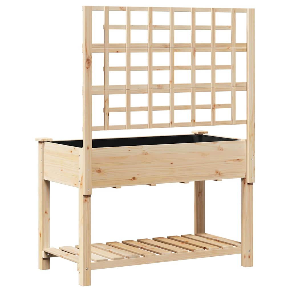 vidaXL Garden Planter Beige 115 x 60.5 x 153 cm Solid Fir Wood