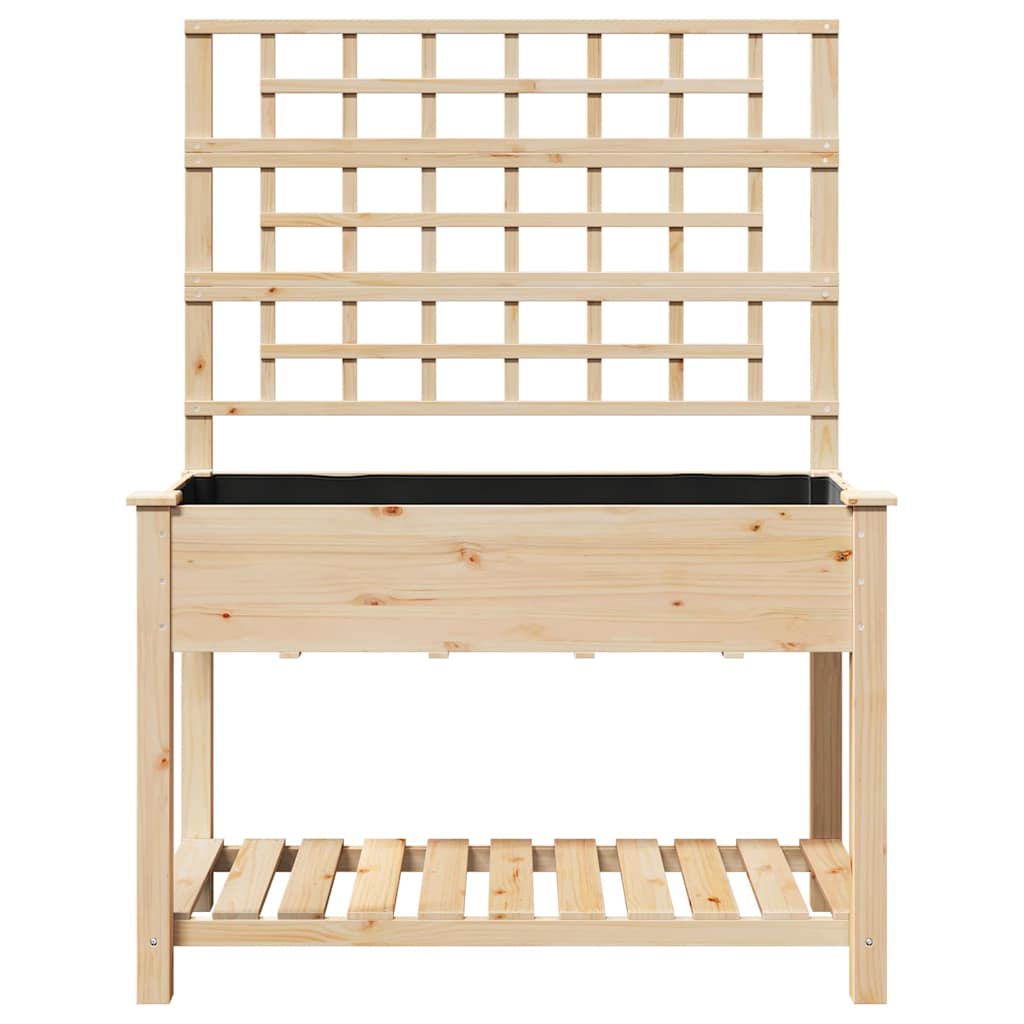 vidaXL Garden Planter Beige 115 x 60.5 x 153 cm Solid Fir Wood