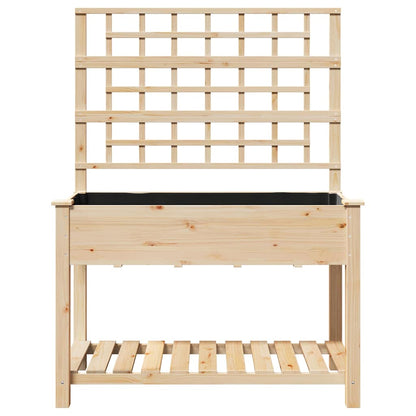 vidaXL Garden Planter Beige 115 x 60.5 x 153 cm Solid Fir Wood