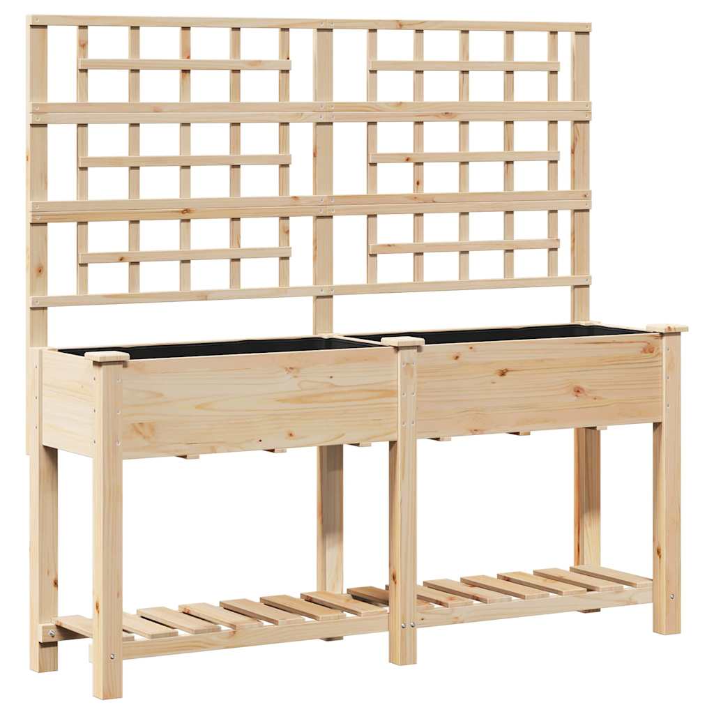 vidaXL Garden Planter Beige 161 x 46 x 152.5 cm Solid Fir Wood