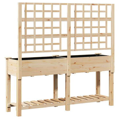 vidaXL Garden Planter Beige 161 x 46 x 152.5 cm Solid Fir Wood