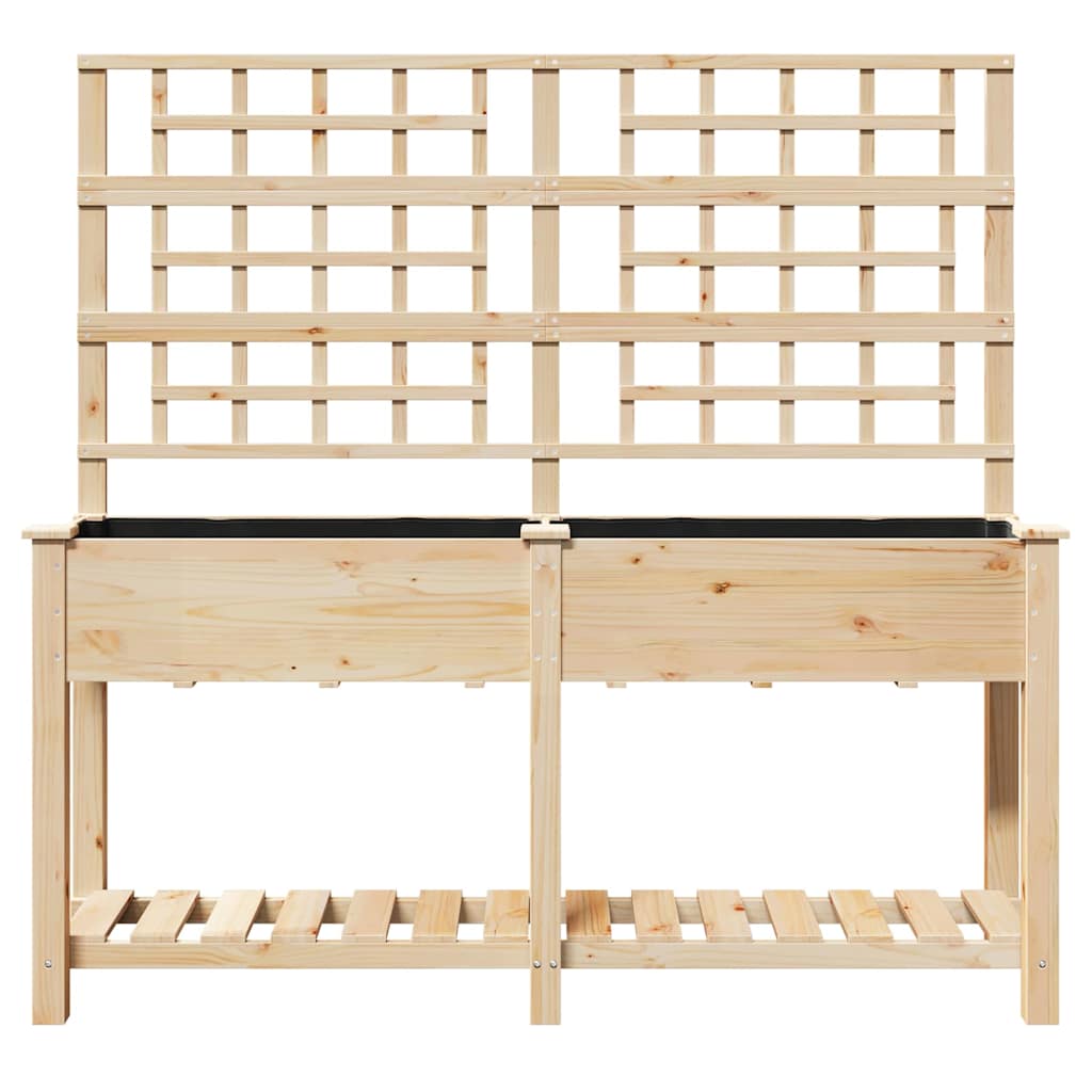 vidaXL Garden Planter Beige 161 x 46 x 152.5 cm Solid Fir Wood