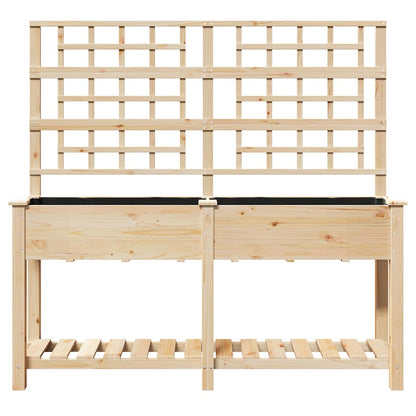 vidaXL Garden Planter Beige 161 x 46 x 152.5 cm Solid Fir Wood