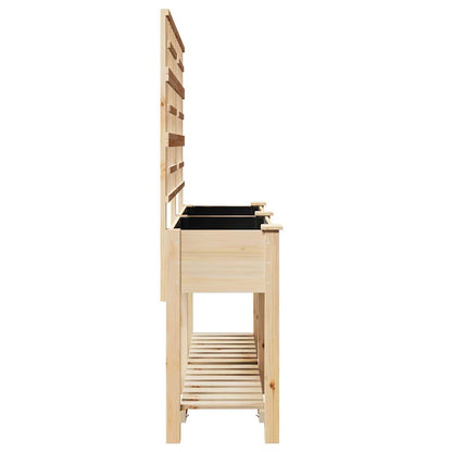 vidaXL Garden Planter Beige 161 x 46 x 152.5 cm Solid Fir Wood