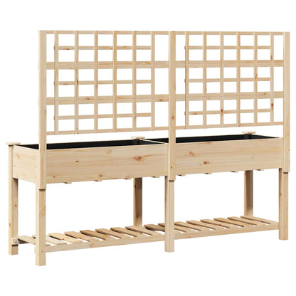 vidaXL Garden Planter Beige 203.5 x 54 x 152.5 cm Solid Fir Wood