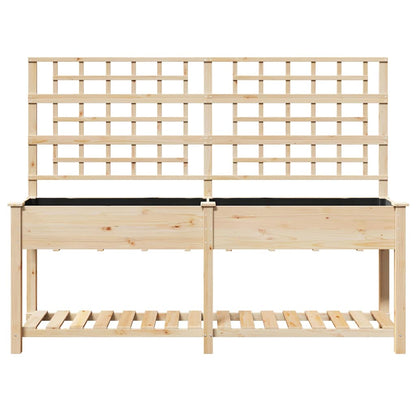 vidaXL Garden Planter Beige 203.5 x 54 x 152.5 cm Solid Fir Wood