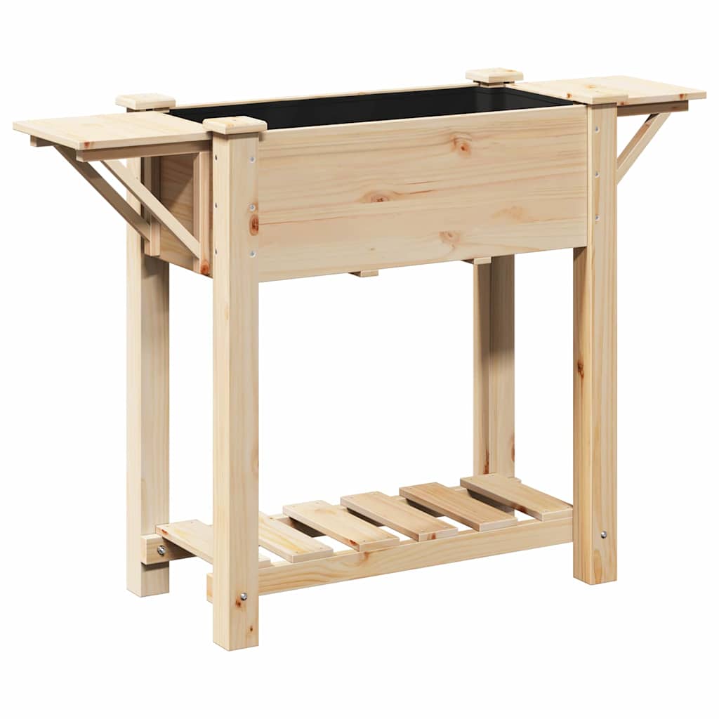 vidaXL Garden Planter Beige 111 x 37 x 76.5 cm Solid Fir Wood