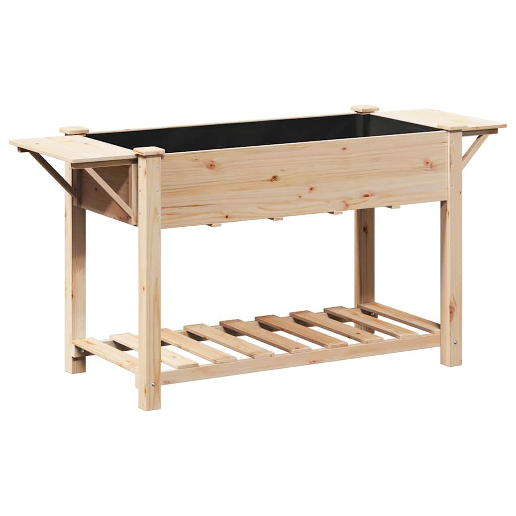 vidaXL Garden Planter Beige 155 x 59 x 76.5 cm Solid Fir Wood