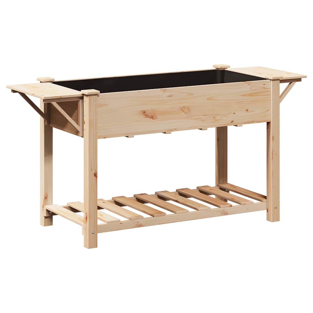 vidaXL Garden Planter Beige 155 x 59 x 76.5 cm Solid Fir Wood