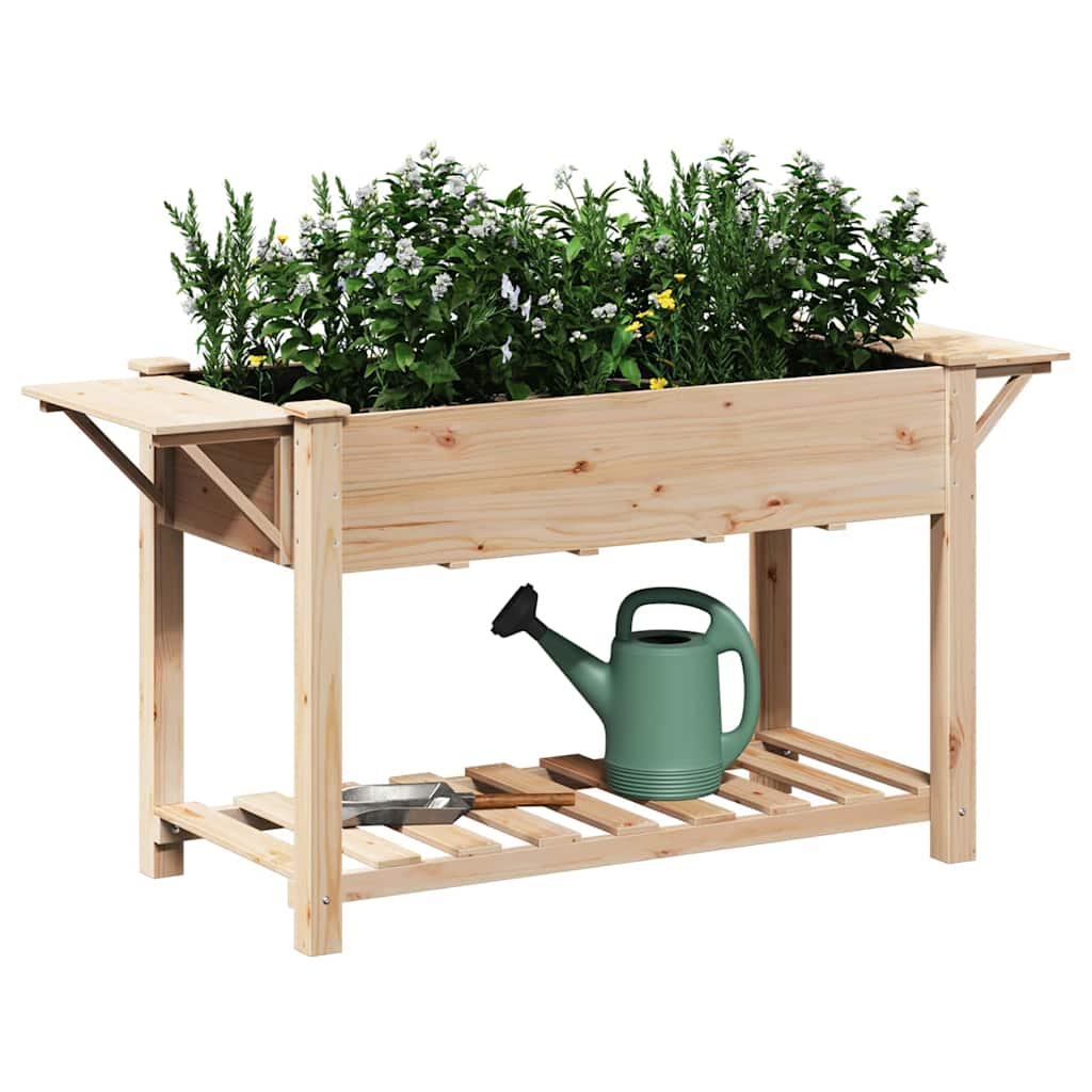 vidaXL Garden Planter Beige 155 x 59 x 76.5 cm Solid Fir Wood