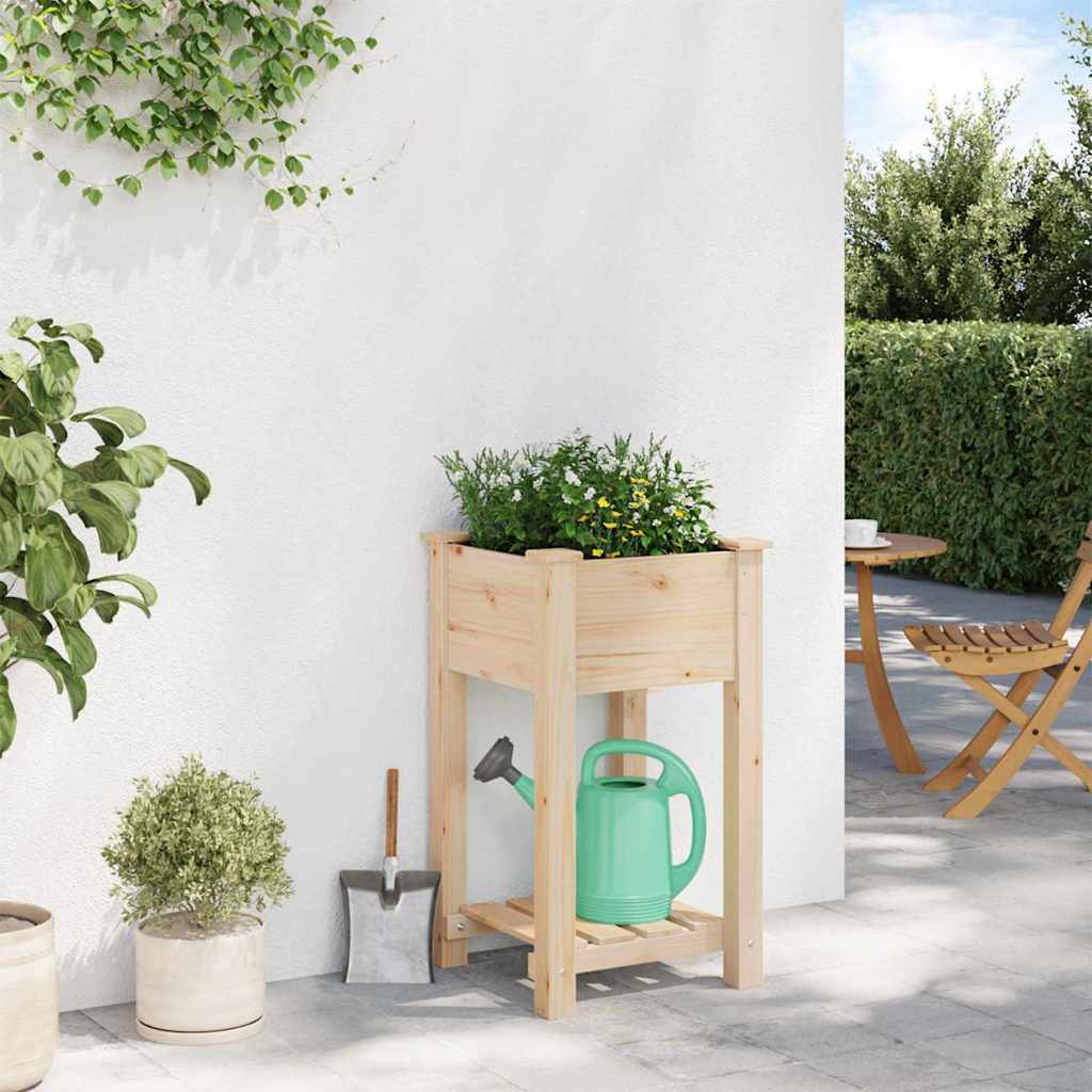 vidaXL Garden Planter Beige 45 x 45 x 76.5 cm Solid Fir Wood