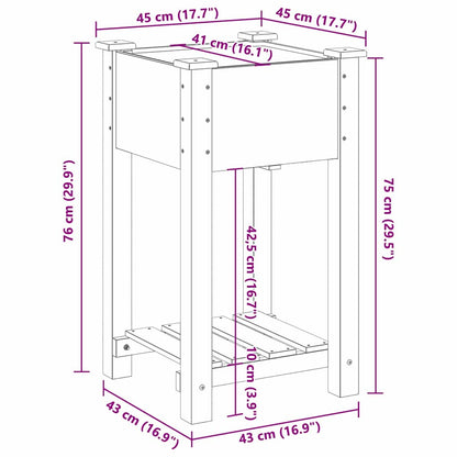 vidaXL Garden Planter Beige 45 x 45 x 76.5 cm Solid Fir Wood
