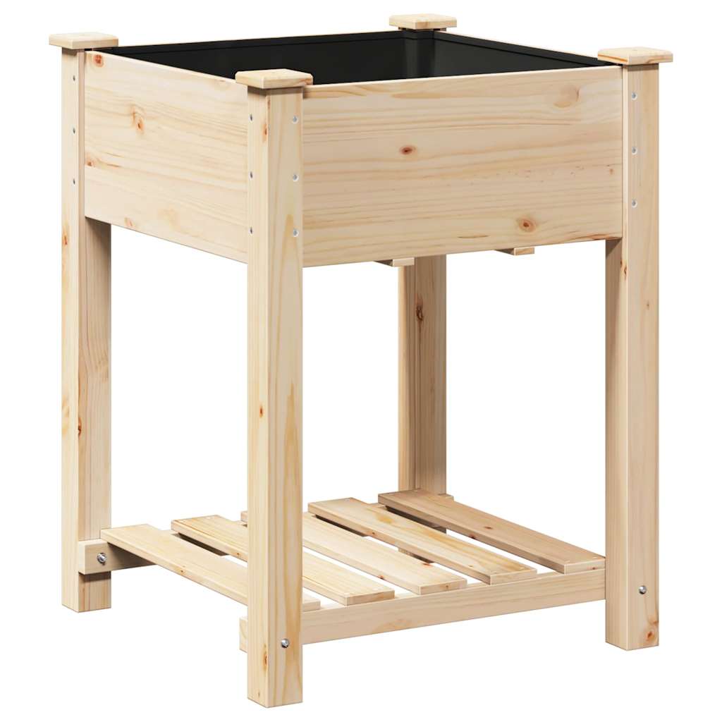 vidaXL Garden Planter Beige 60.5 x 60 x 76.5 cm Solid Fir Wood