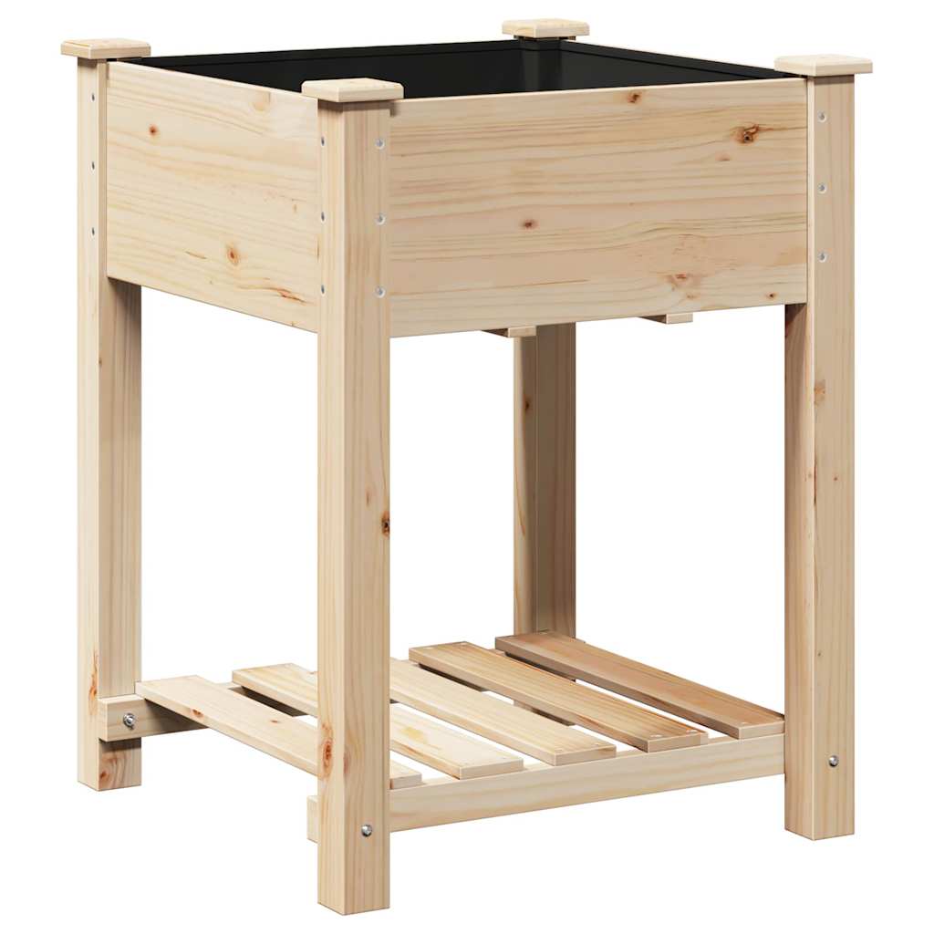 vidaXL Garden Planter Beige 60.5 x 60 x 76.5 cm Solid Fir Wood