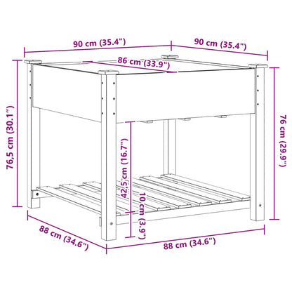 vidaXL Garden Planter Beige 60.5 x 60 x 76.5 cm Solid Fir Wood