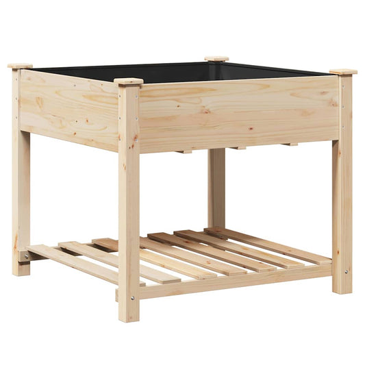 vidaXL Garden Planter Beige 90 x 90 x 76.5 cm Solid Fir Wood