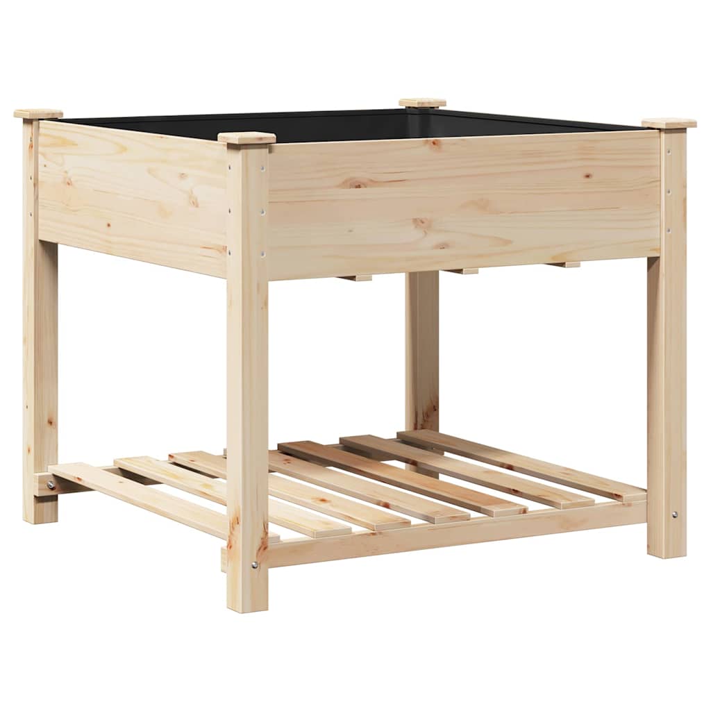 vidaXL Garden Planter Beige 90 x 90 x 76.5 cm Solid Fir Wood