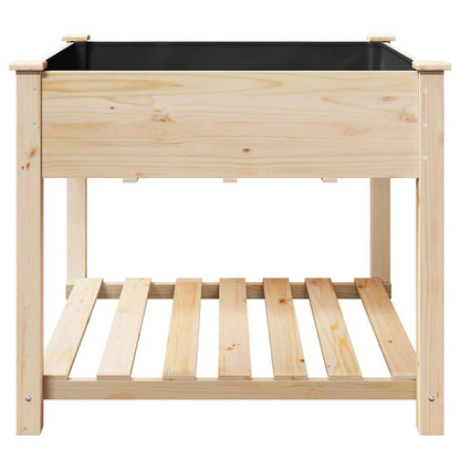 vidaXL Garden Planter Beige 90 x 90 x 76.5 cm Solid Fir Wood