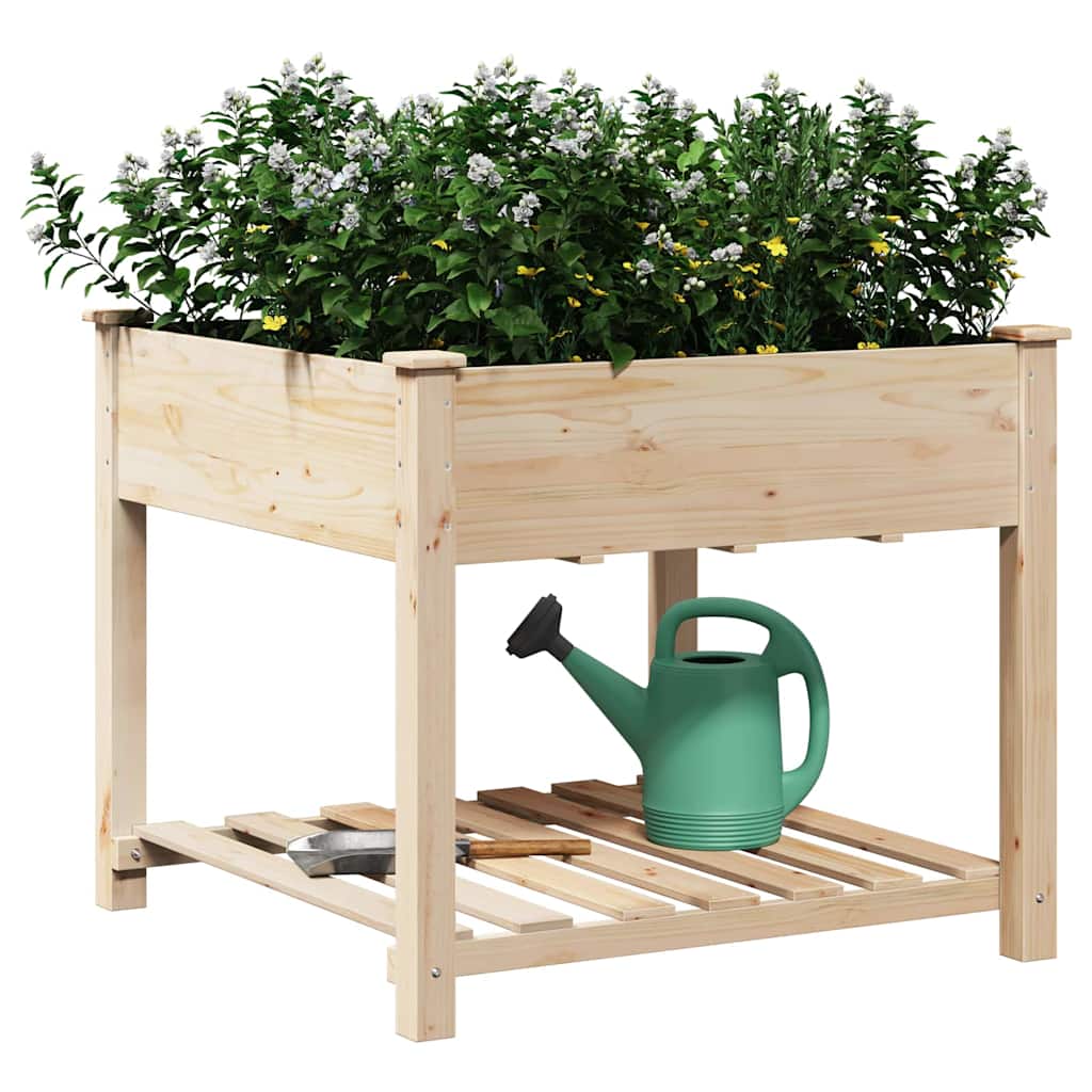 vidaXL Garden Planter Beige 90 x 90 x 76.5 cm Solid Fir Wood