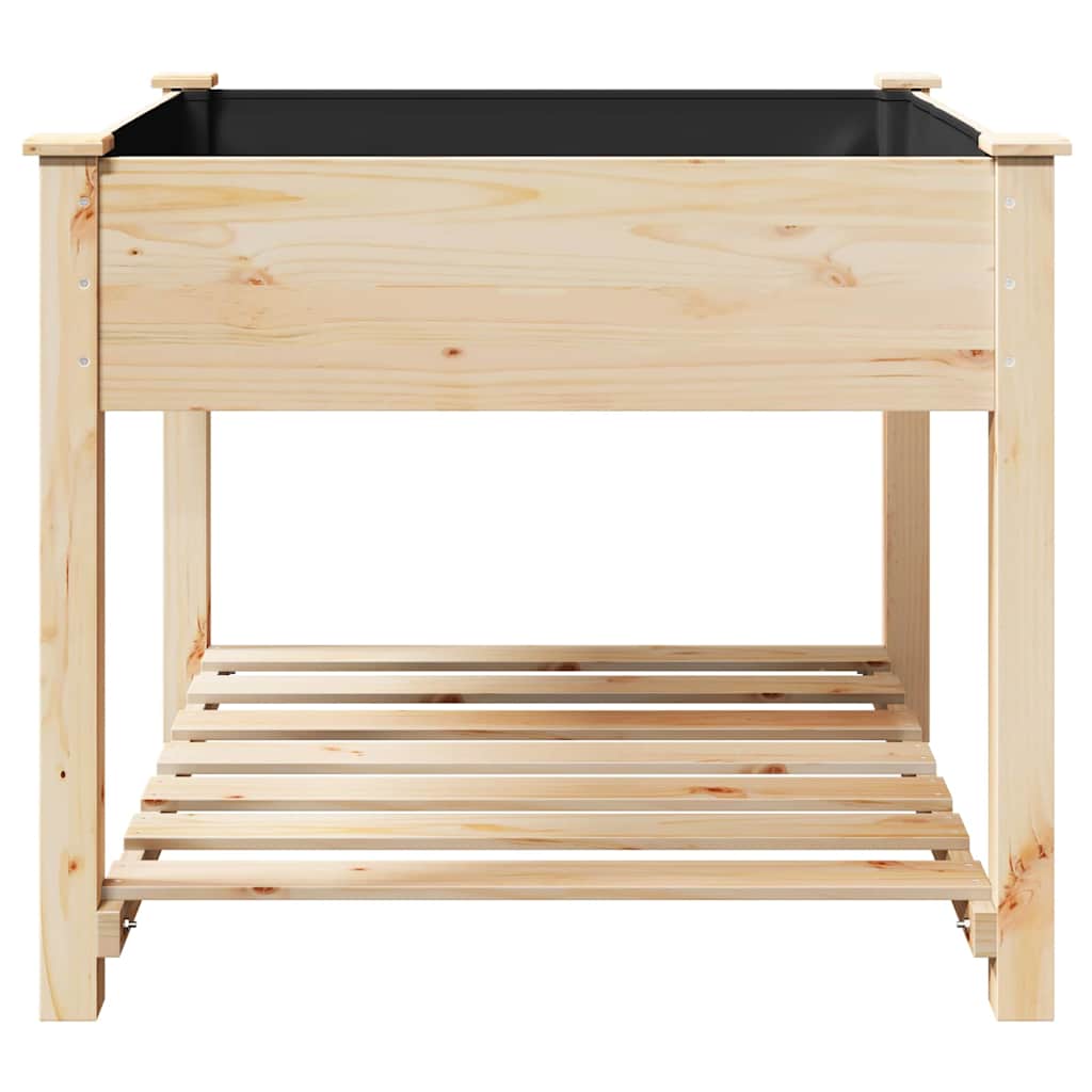 vidaXL Garden Planter Beige 90 x 90 x 76.5 cm Solid Fir Wood