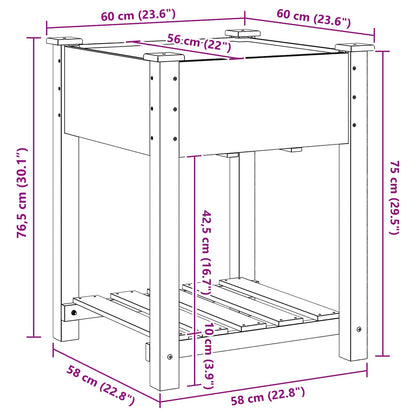 vidaXL Garden Planter Beige 90 x 90 x 76.5 cm Solid Fir Wood