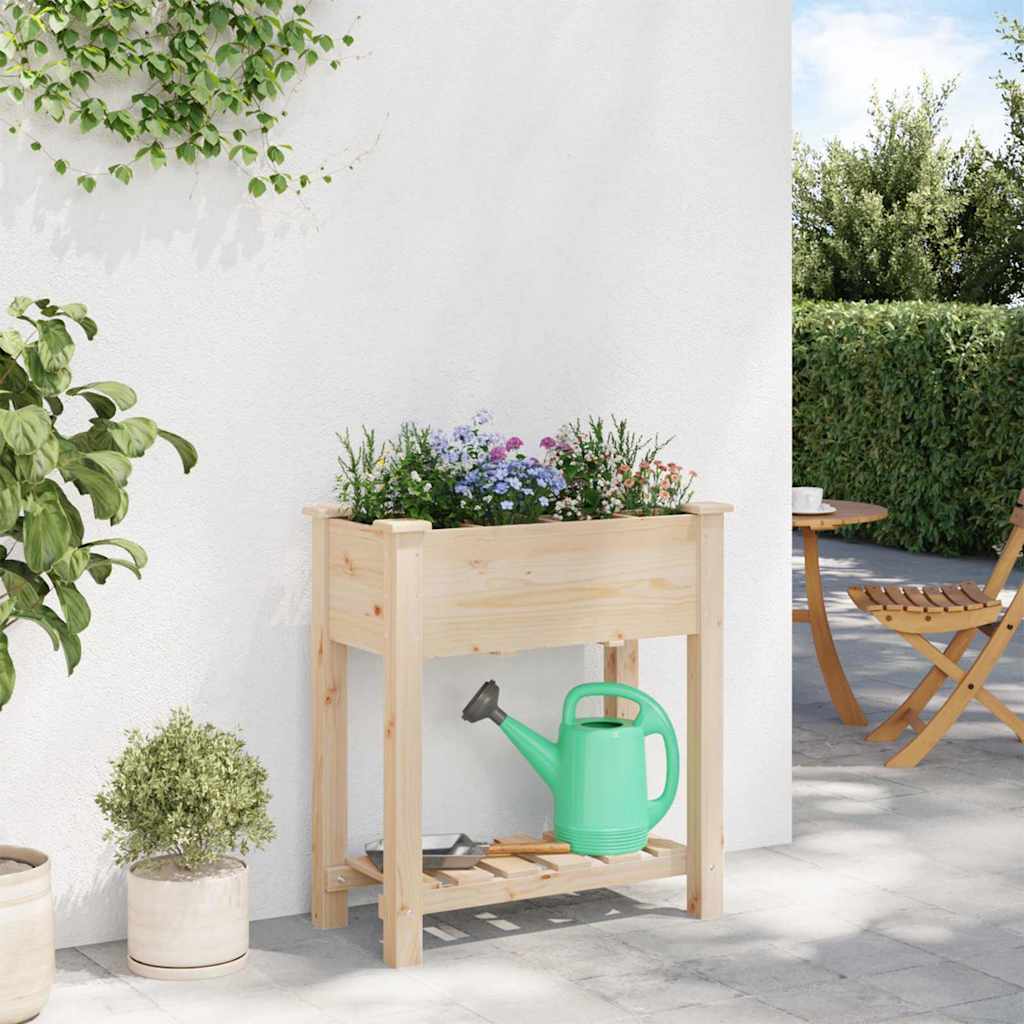 vidaXL Garden Planter Beige 71 x 37 x 76.5 cm Solid Fir Wood