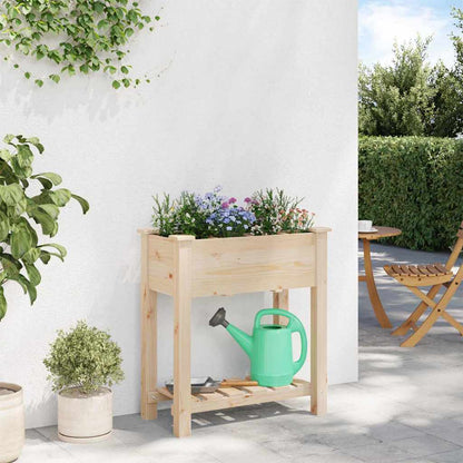 vidaXL Garden Planter Beige 71 x 37 x 76.5 cm Solid Fir Wood