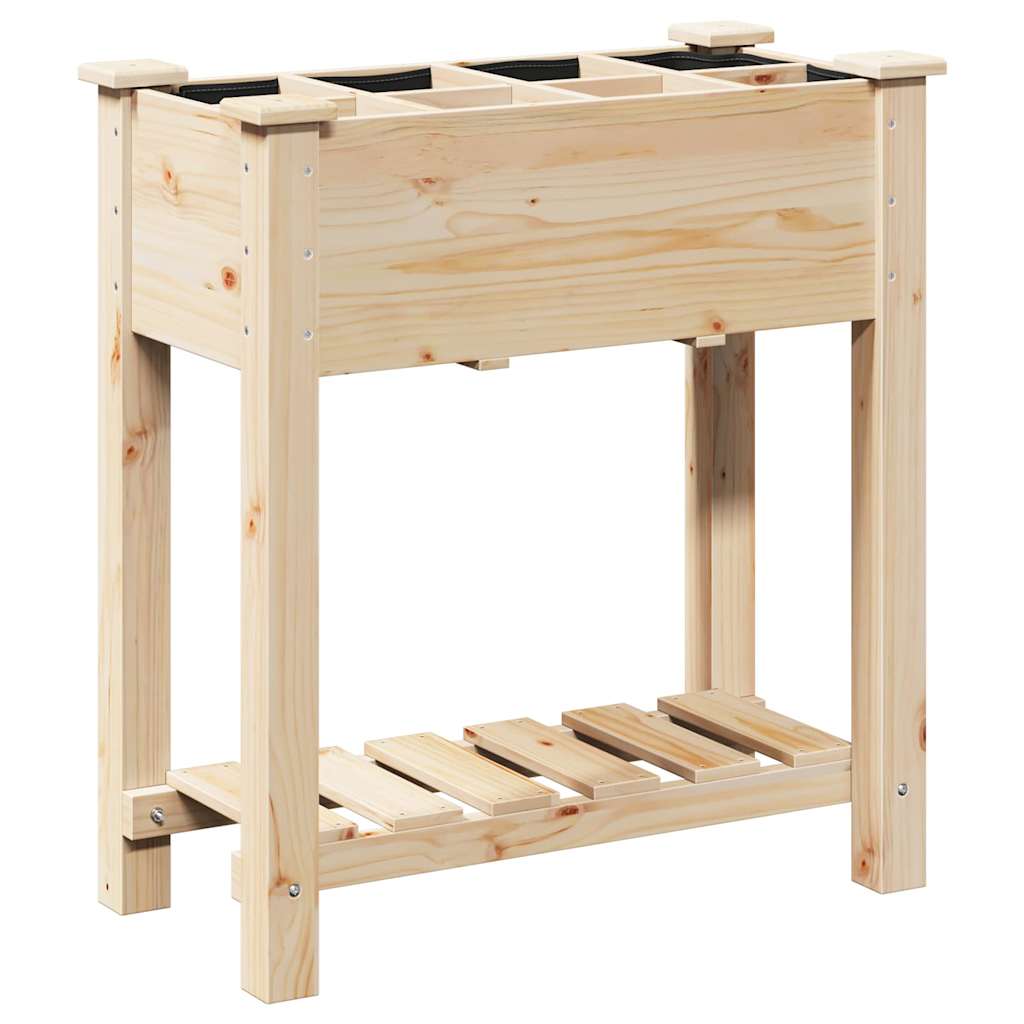 vidaXL Garden Planter Beige 71 x 37 x 76.5 cm Solid Fir Wood