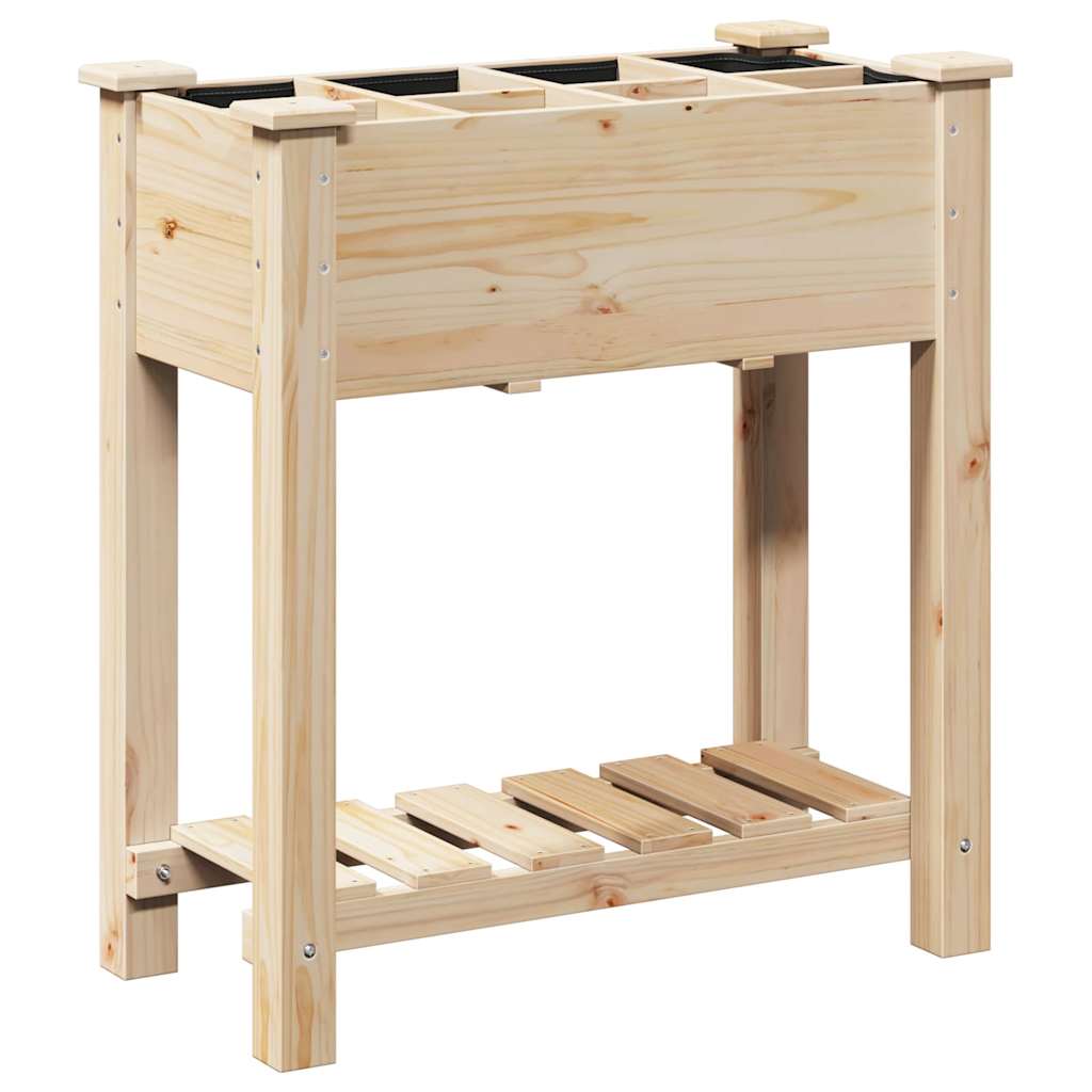 vidaXL Garden Planter Beige 71 x 37 x 76.5 cm Solid Fir Wood