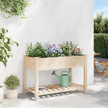 vidaXL Garden Planter Beige 115 x 59 x 76.5 cm Solid Fir Wood