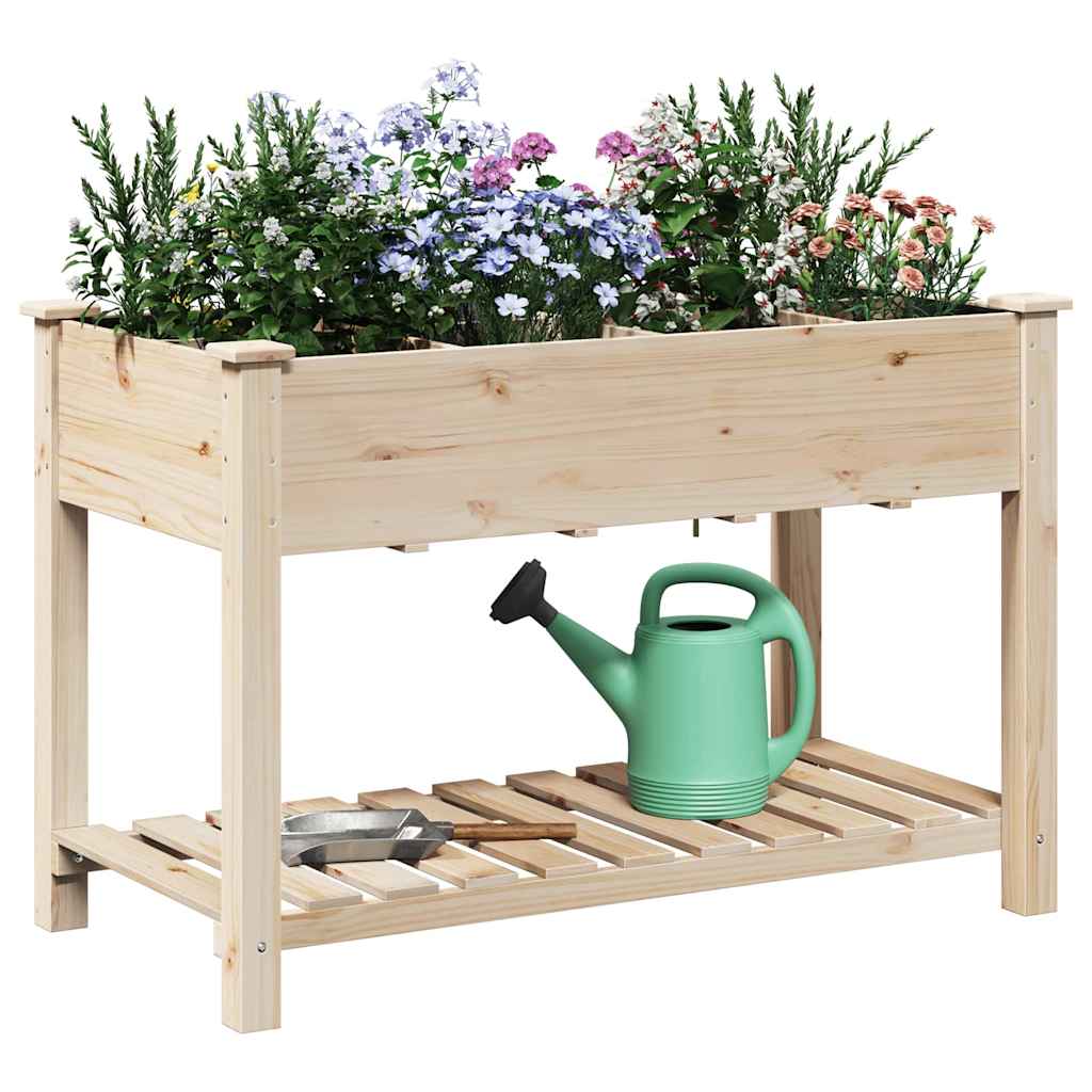 vidaXL Garden Planter Beige 115 x 59 x 76.5 cm Solid Fir Wood