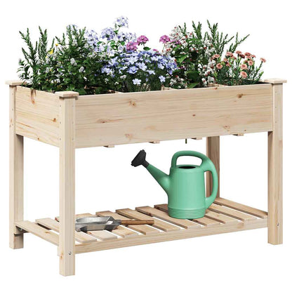 vidaXL Garden Planter Beige 115 x 59 x 76.5 cm Solid Fir Wood
