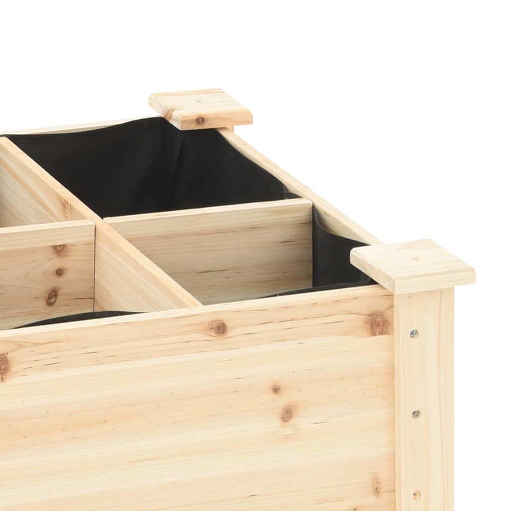 vidaXL Garden Planter Beige 161.5 x 45 x 76.5 cm Solid Fir Wood