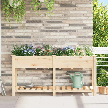 vidaXL Garden Planter Beige 161.5 x 45 x 76.5 cm Solid Fir Wood