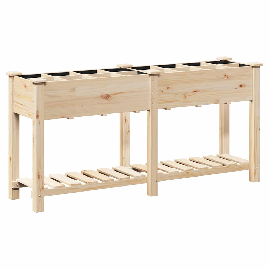 vidaXL Garden Planter Beige 161.5 x 45 x 76.5 cm Solid Fir Wood