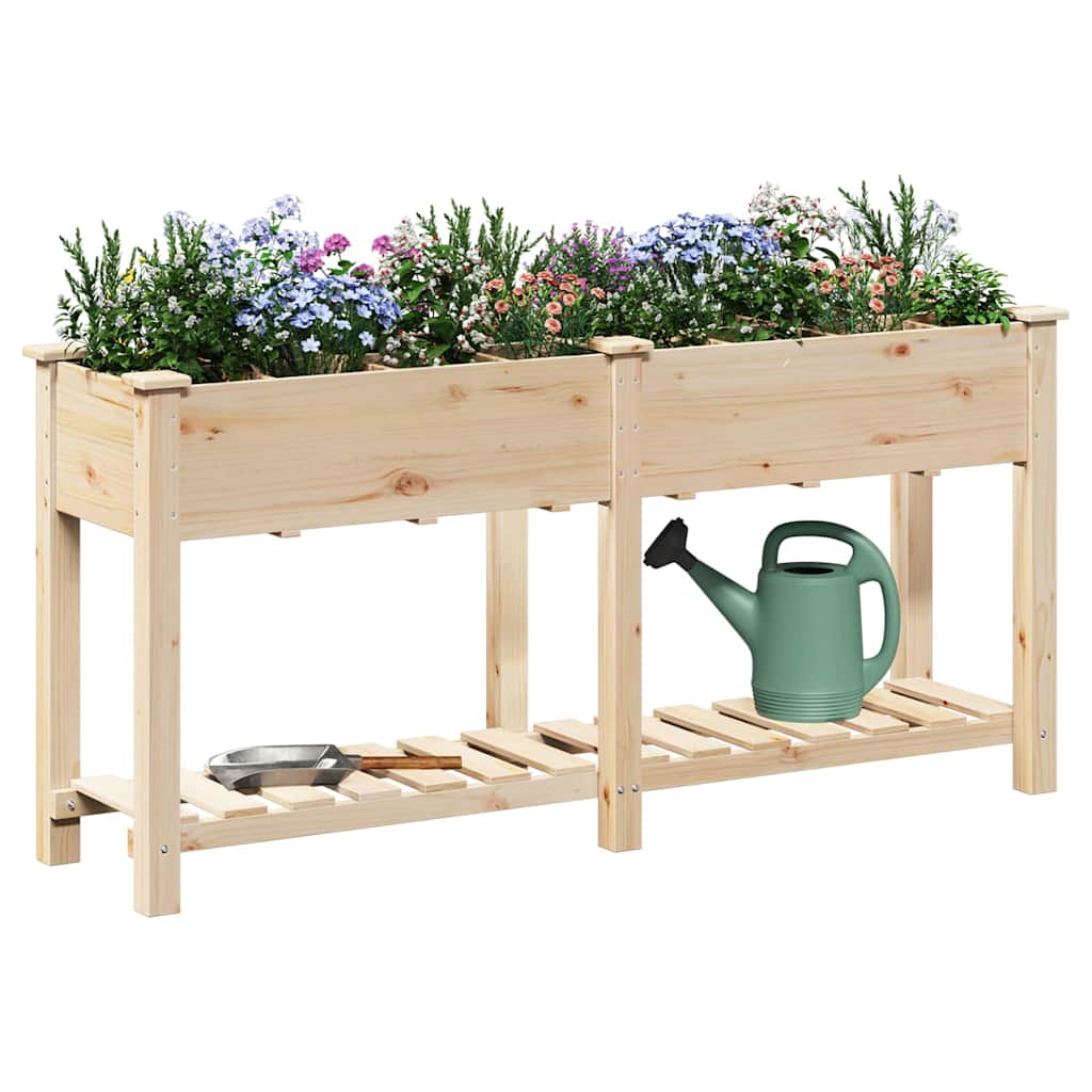vidaXL Garden Planter Beige 161.5 x 45 x 76.5 cm Solid Fir Wood