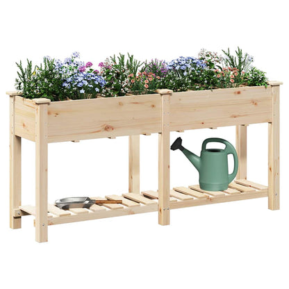 vidaXL Garden Planter Beige 161.5 x 45 x 76.5 cm Solid Fir Wood