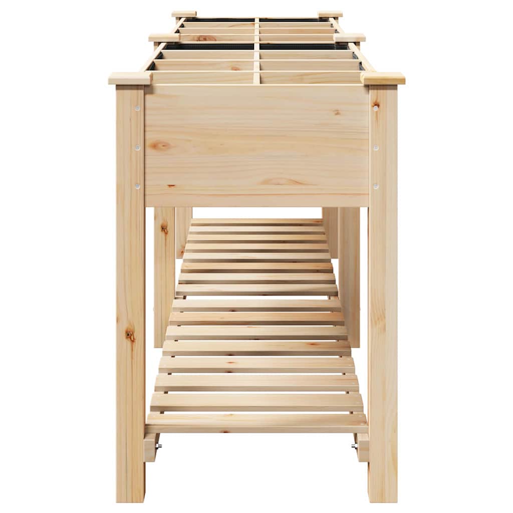 vidaXL Garden Planter Beige 203.5 x 53 x 76.5 cm Solid Fir Wood
